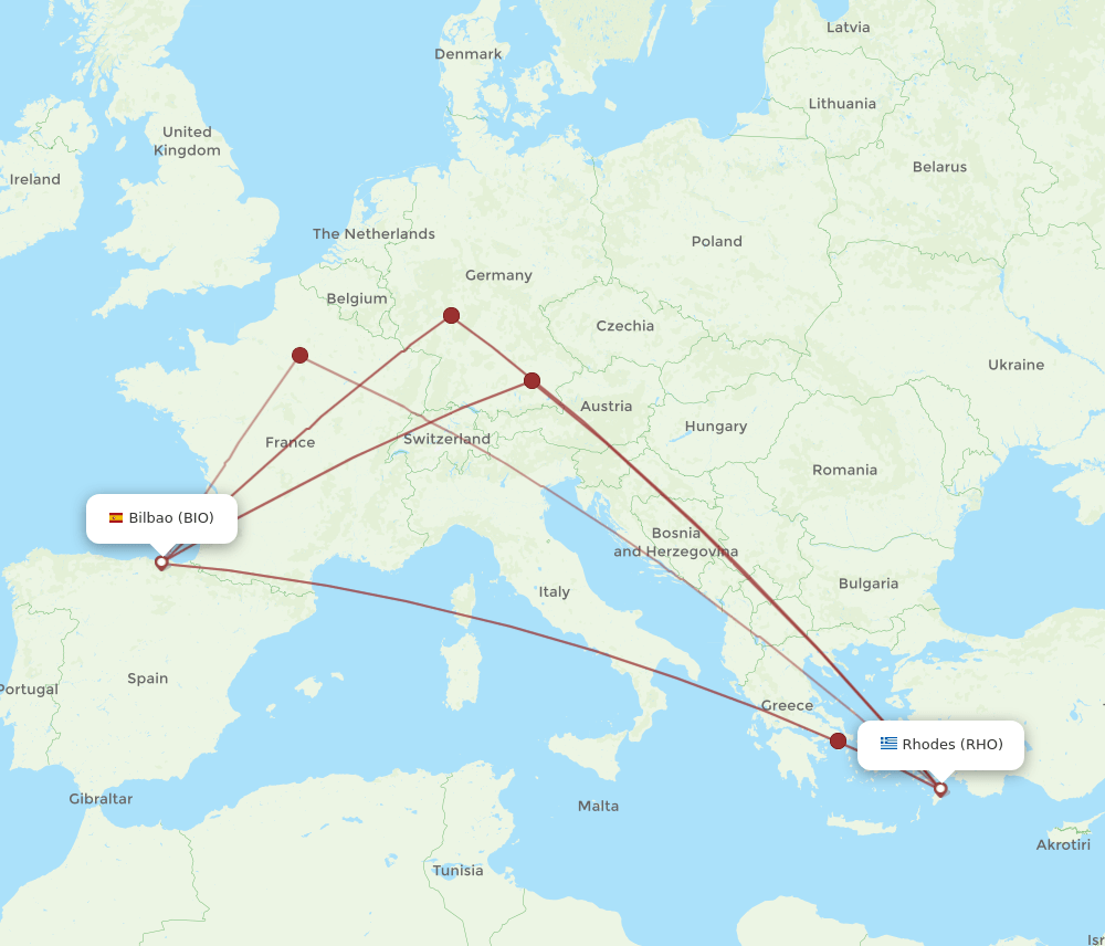 BIO-RHO flight routes