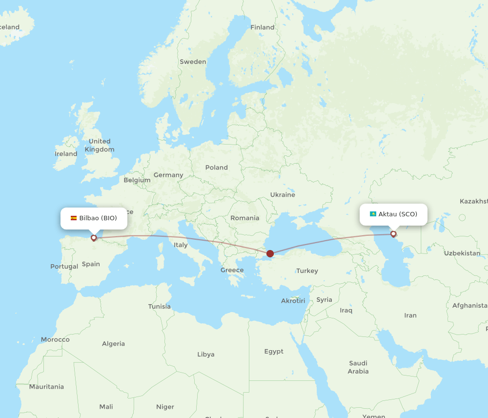 BIO-SCO flight routes