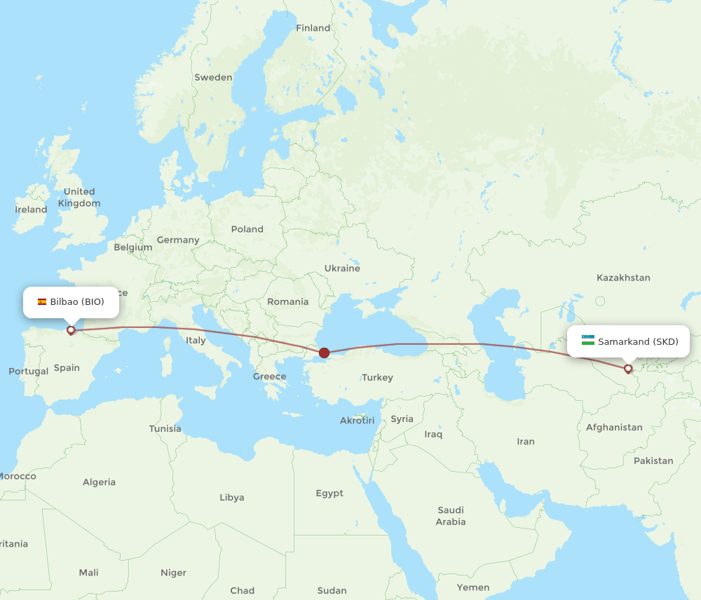 BIO-SKD flight routes
