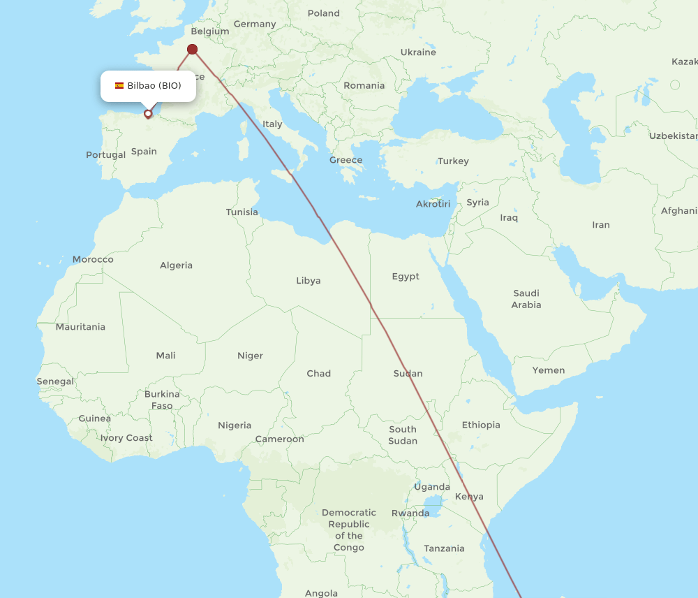 BIO-TNR flight routes