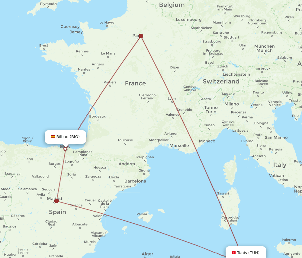BIO-TUN flight routes