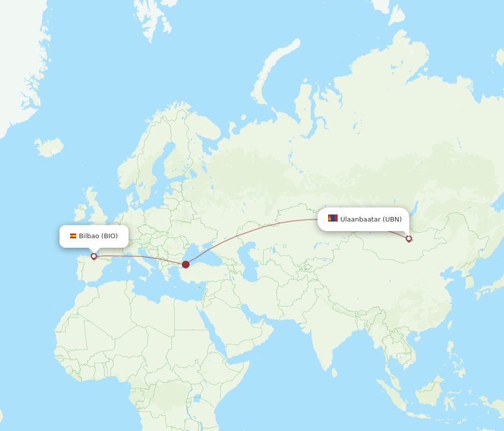 BIO-UBN flight routes