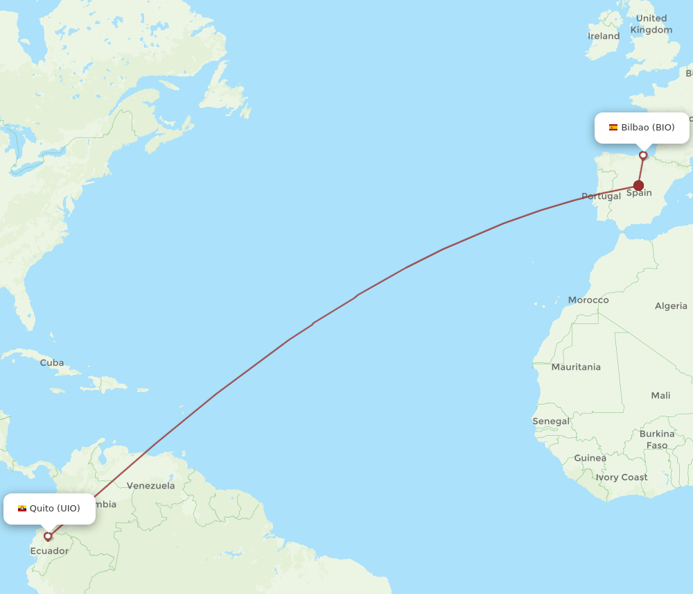BIO-UIO flight routes