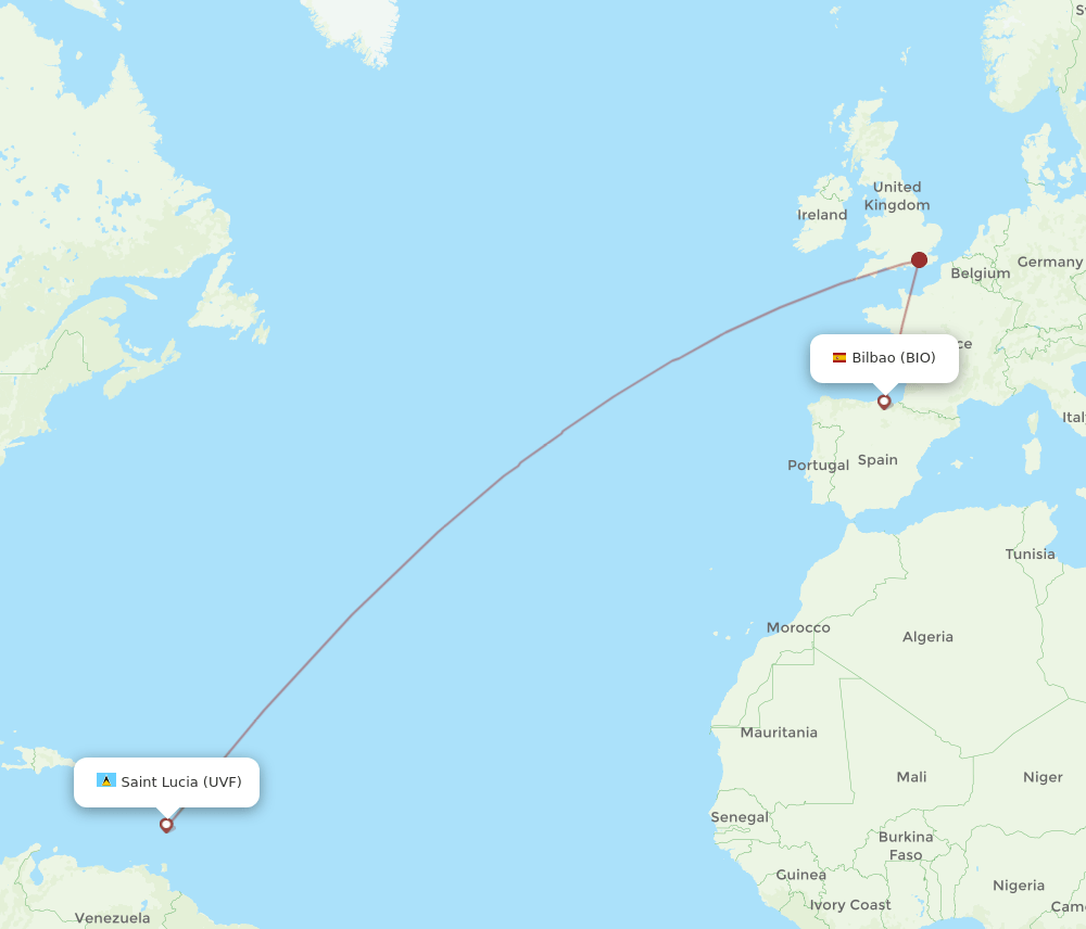 BIO-UVF flight routes