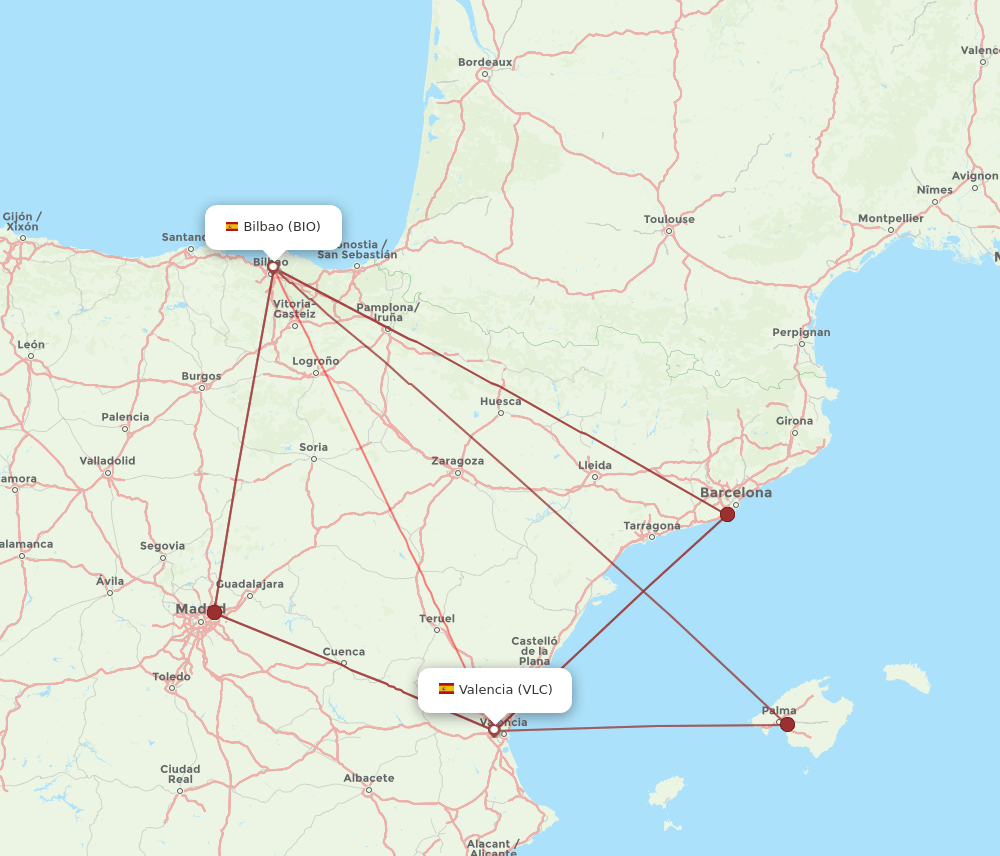 BIO-VLC flight routes