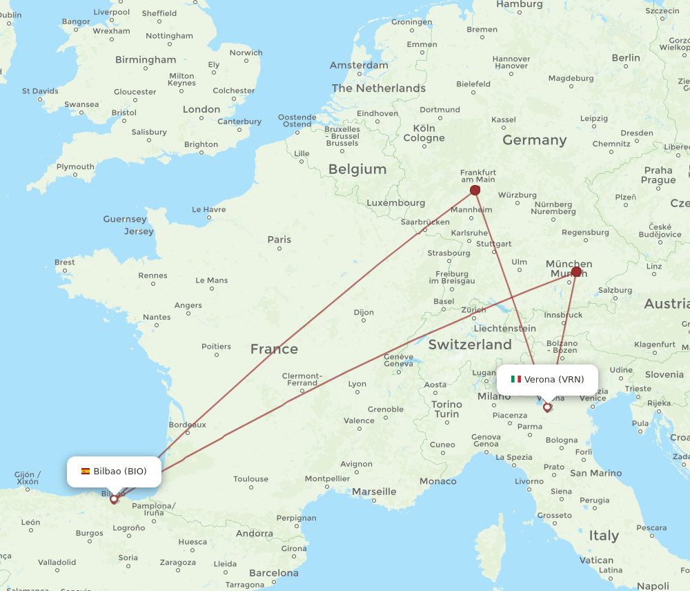 BIO-VRN flight routes