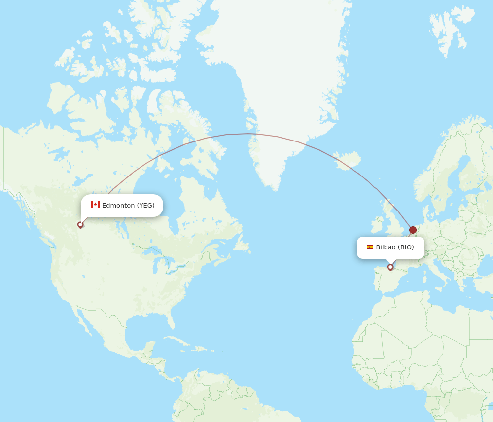 BIO-YEG flight routes