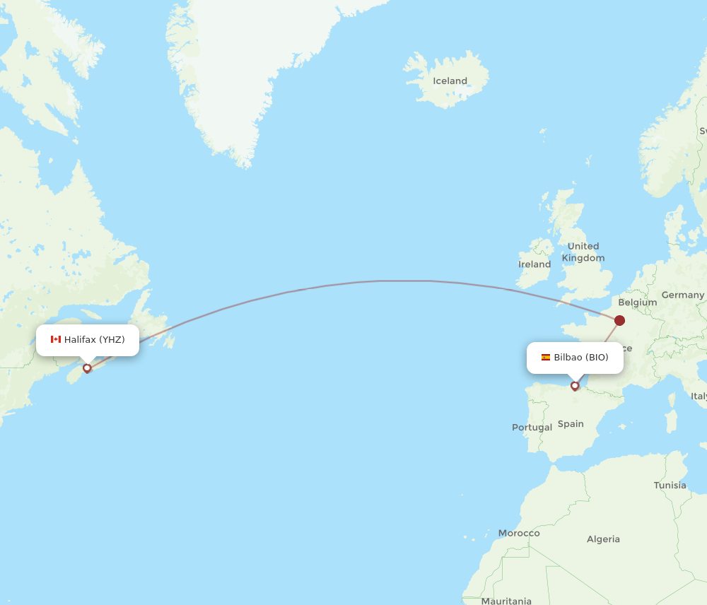 BIO-YHZ flight routes