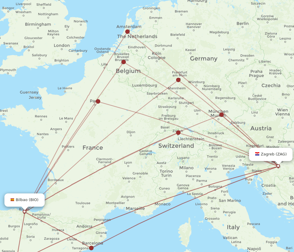 BIO-ZAG flight routes