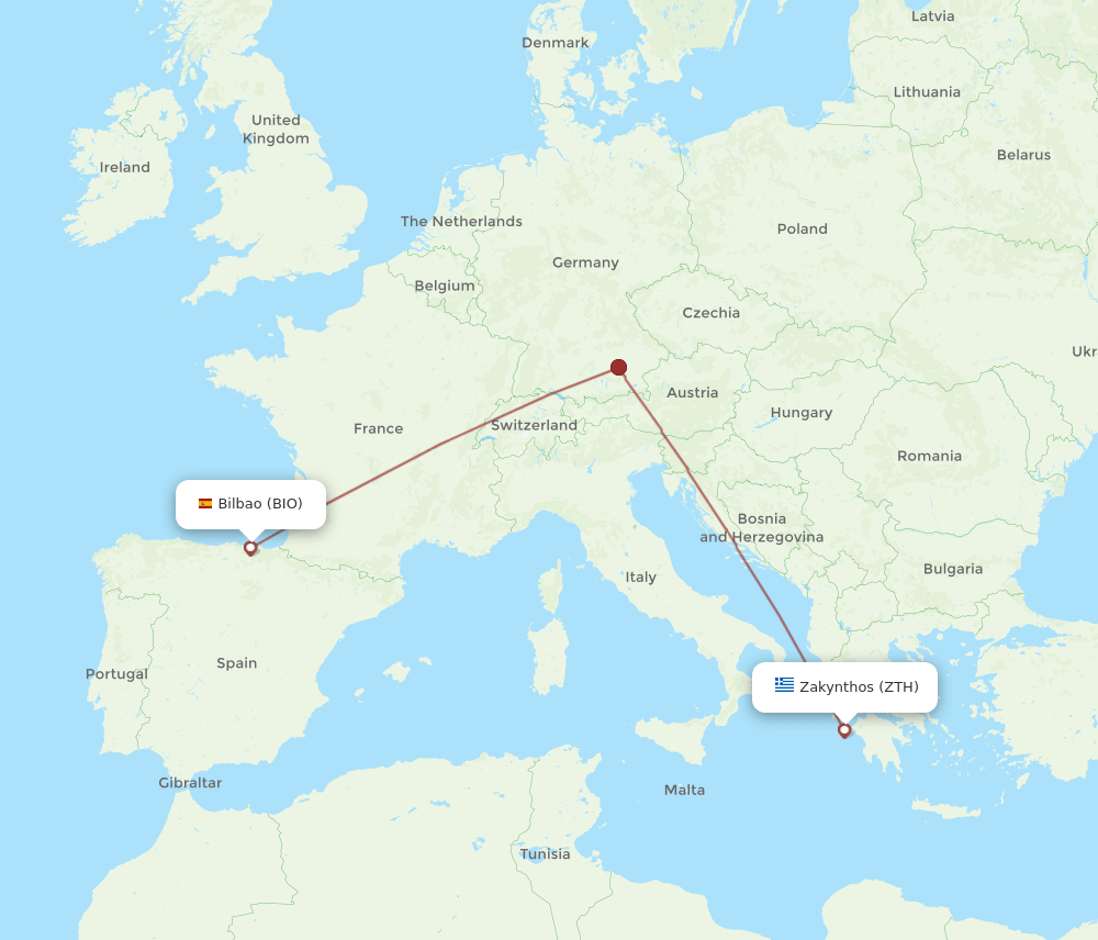 BIO-ZTH flight routes