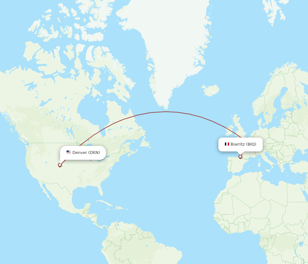 BIQ to DEN flights and routes map