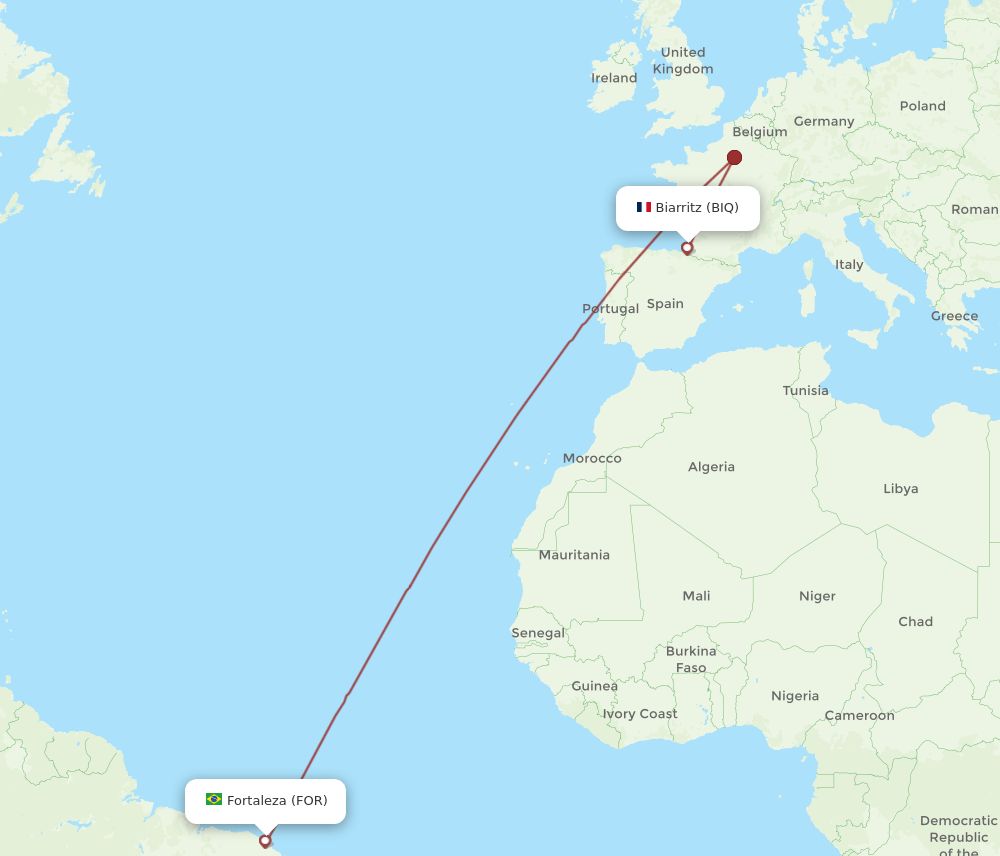 BIQ-FOR flight routes
