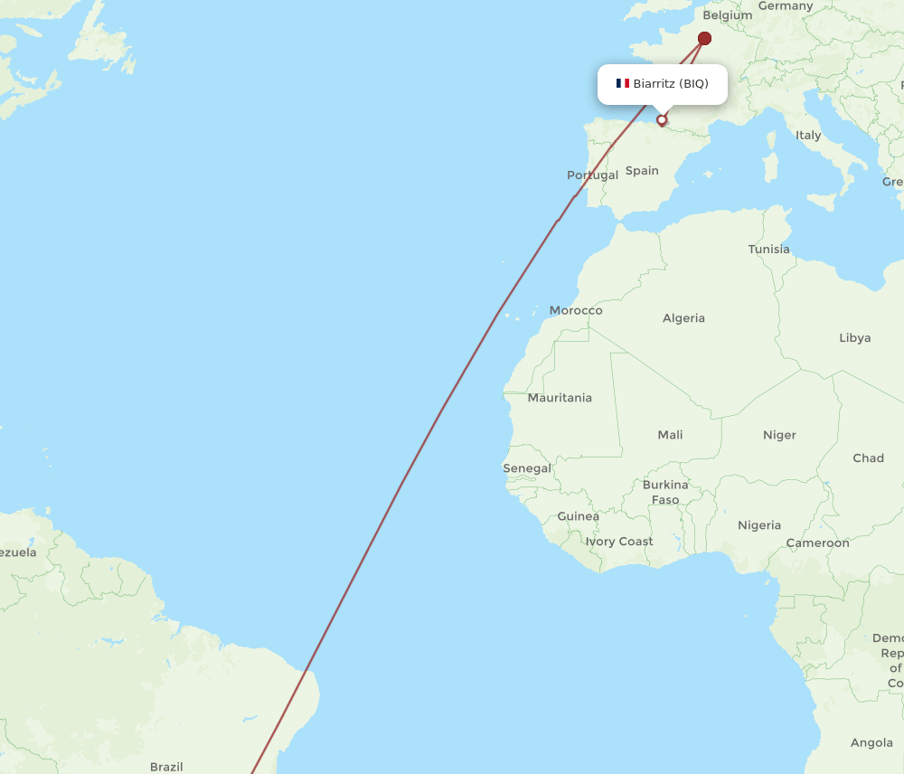 BIQ-GRU flight routes