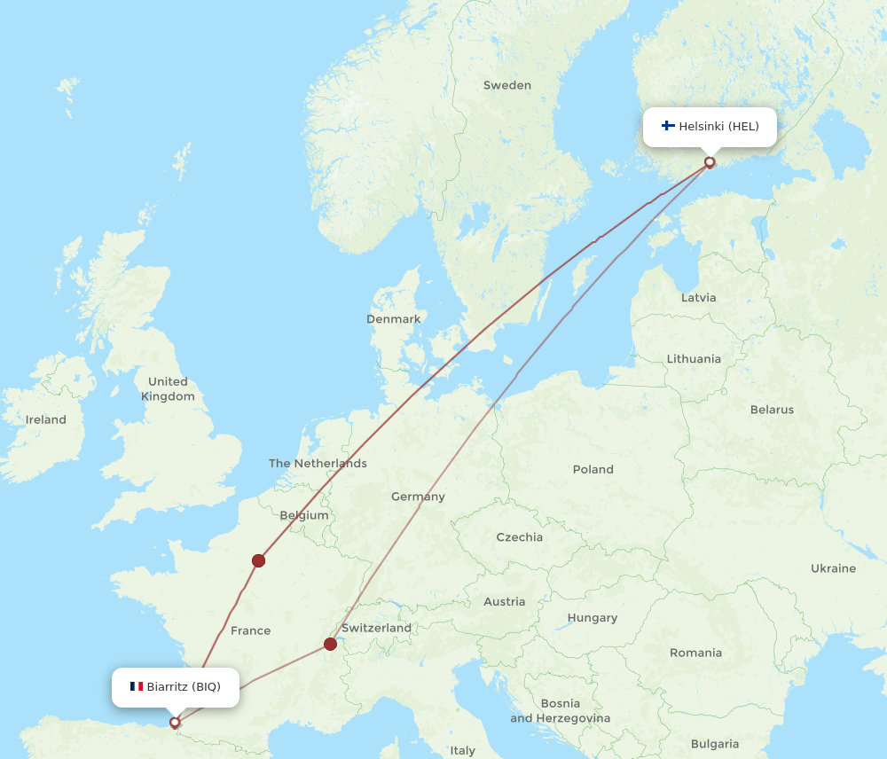 BIQ-HEL flight routes