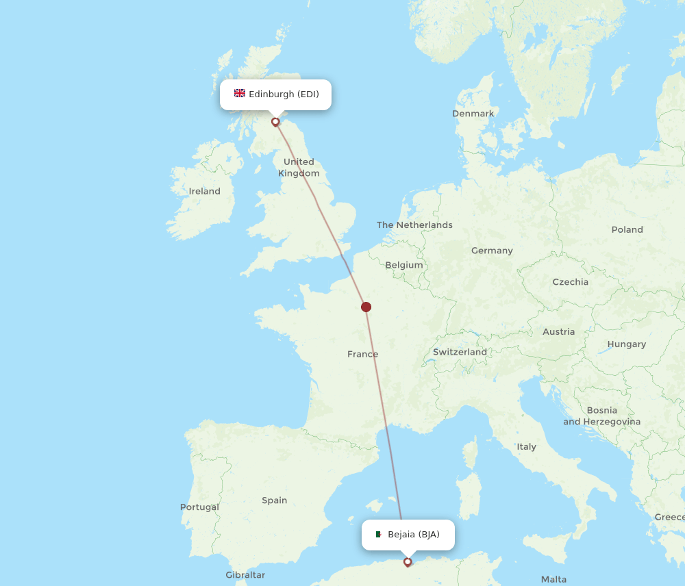BJA-EDI flight routes