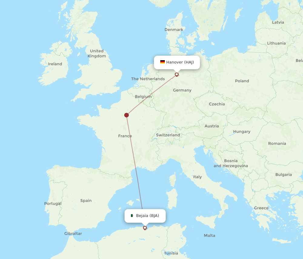 BJA-HAJ flight routes