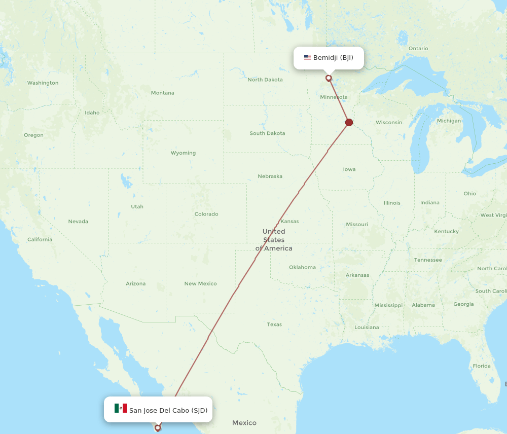 BJI-SJD flight routes