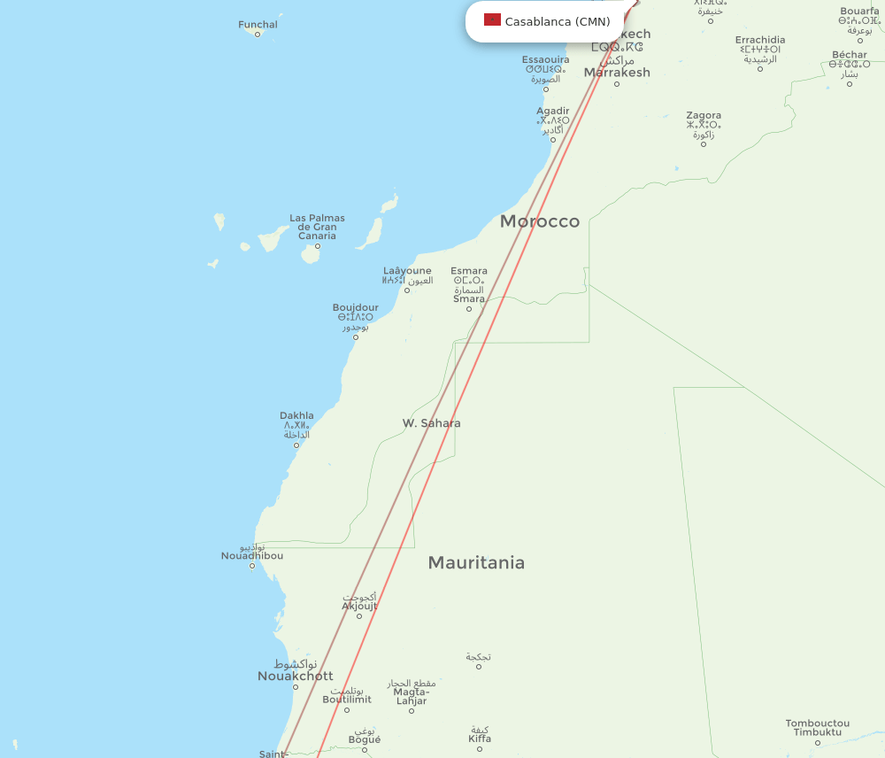 BJL-CMN flight routes
