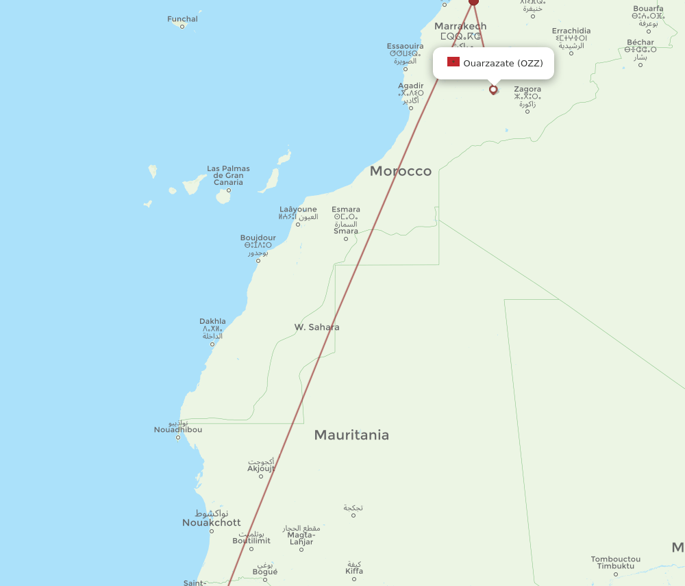 BJL-OZZ flight routes