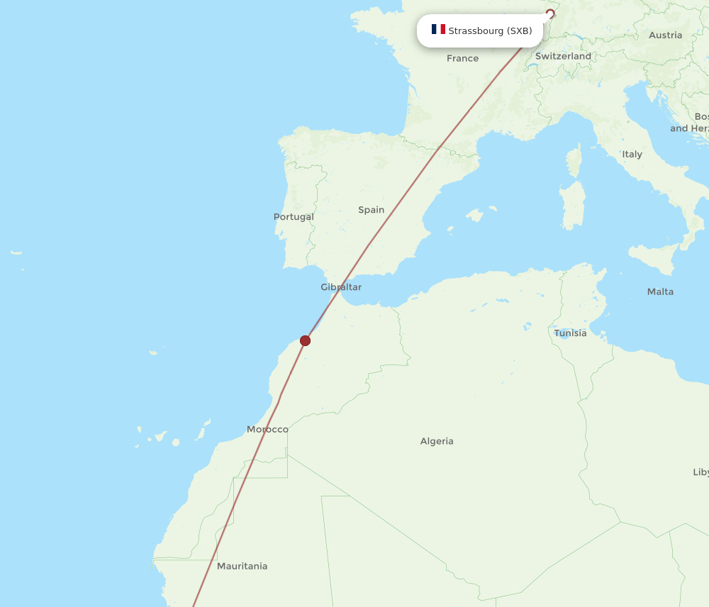 BJL-SXB flight routes