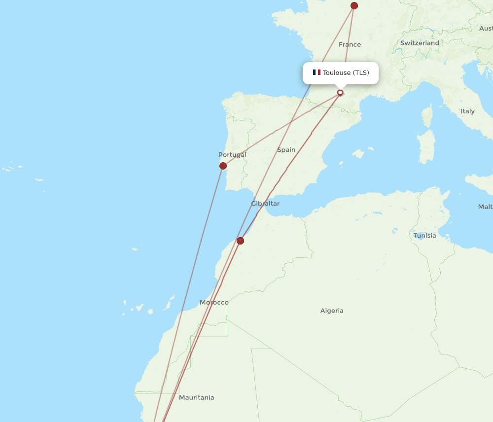 BJL-TLS flight routes