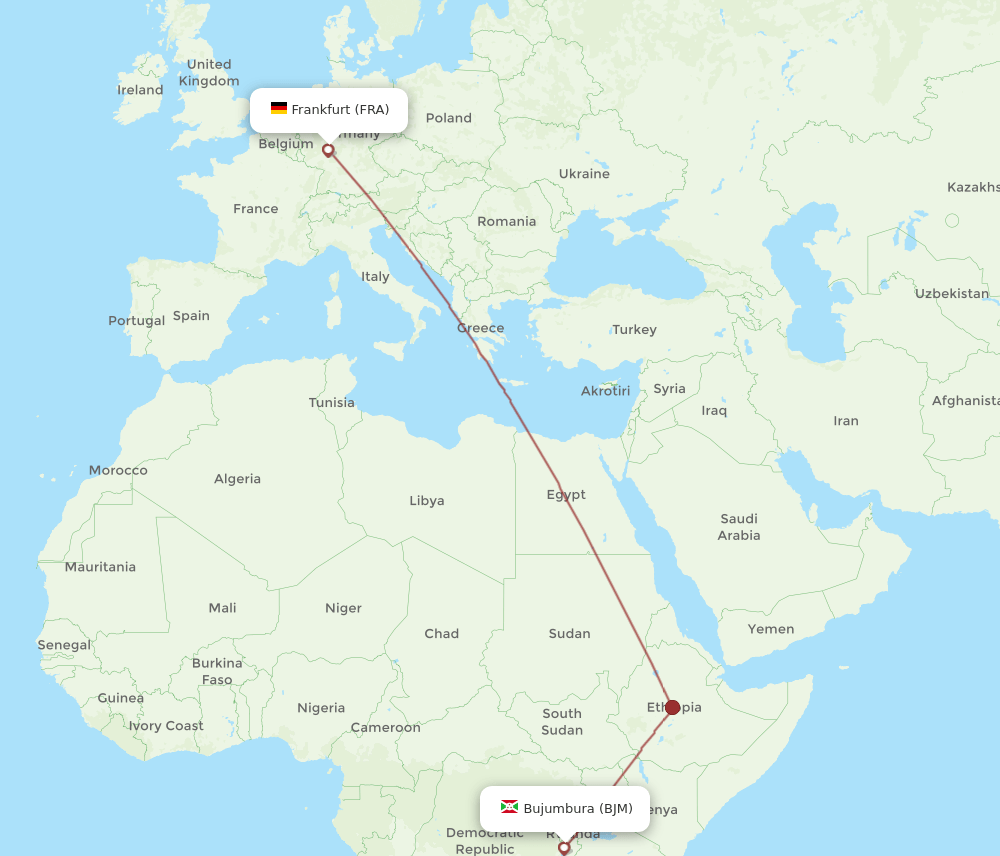 BJM-FRA flight routes
