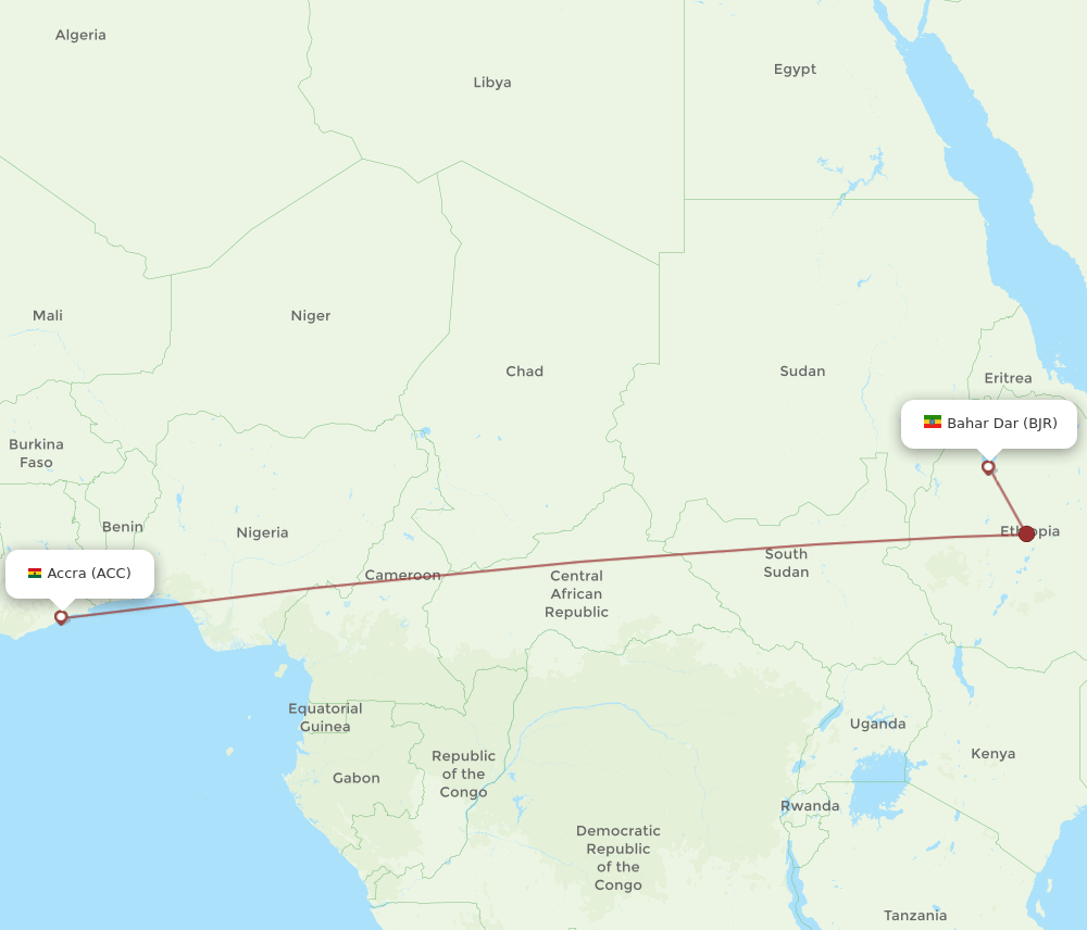 BJR-ACC flight routes