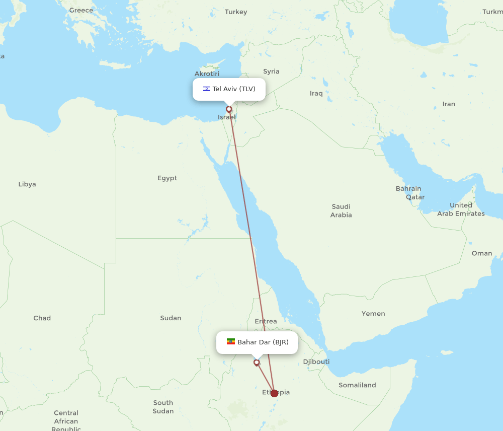 BJR-TLV flight routes