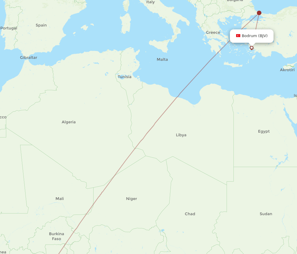 BJV-ABJ flight routes