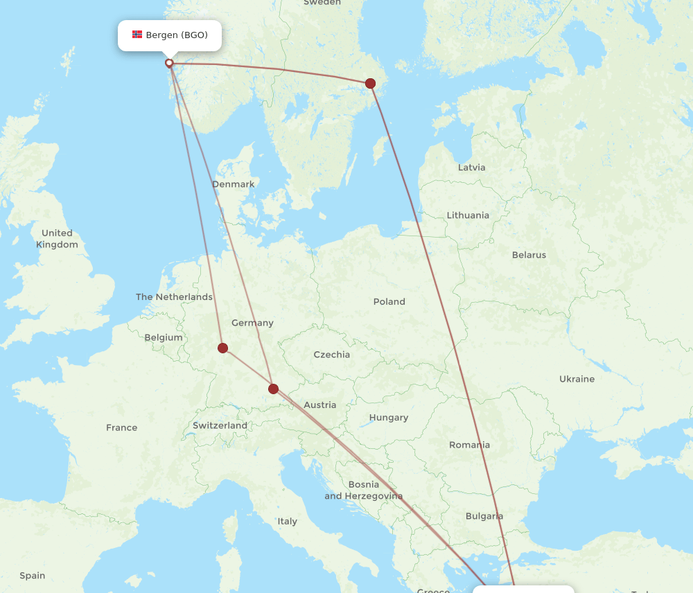 BJV-BGO flight routes