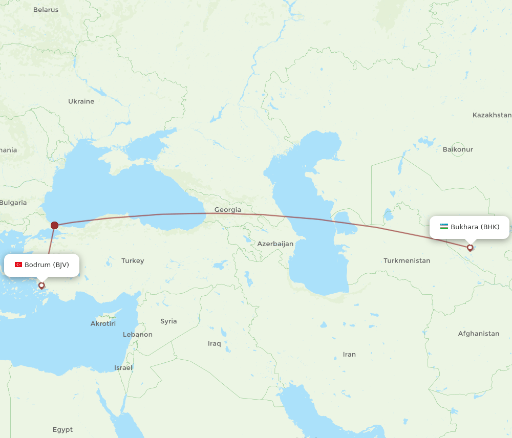 BJV-BHK flight routes