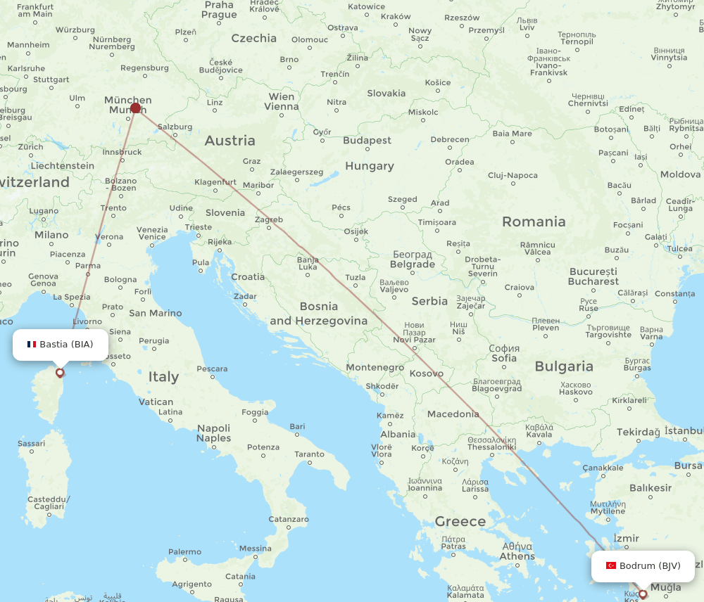 BJV-BIA flight routes