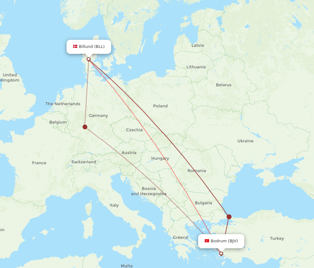 BJV-BLL flight routes