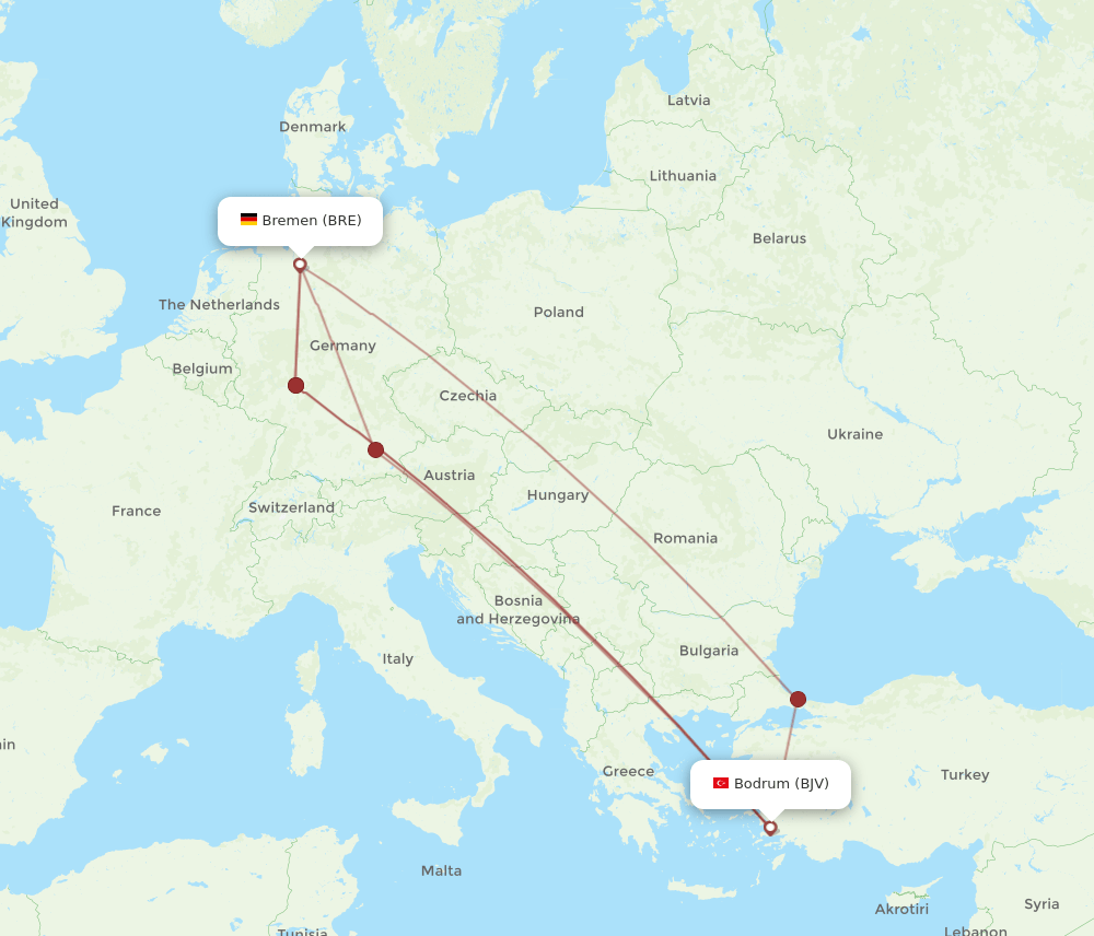 BJV-BRE flight routes