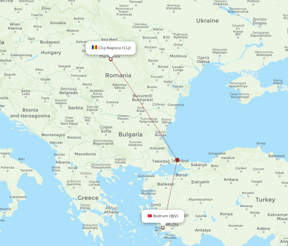BJV-CLJ flight routes