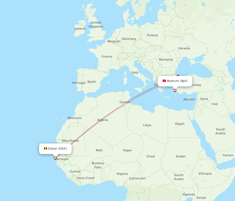 BJV-DSS flight routes