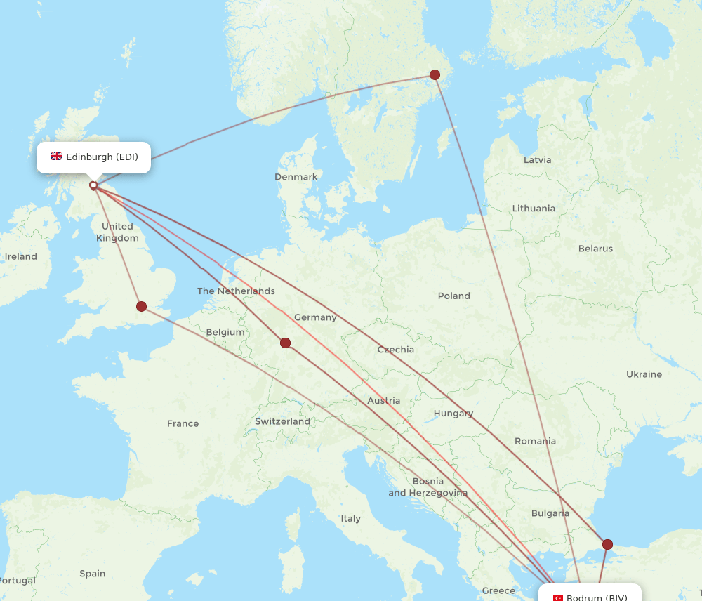 BJV-EDI flight routes