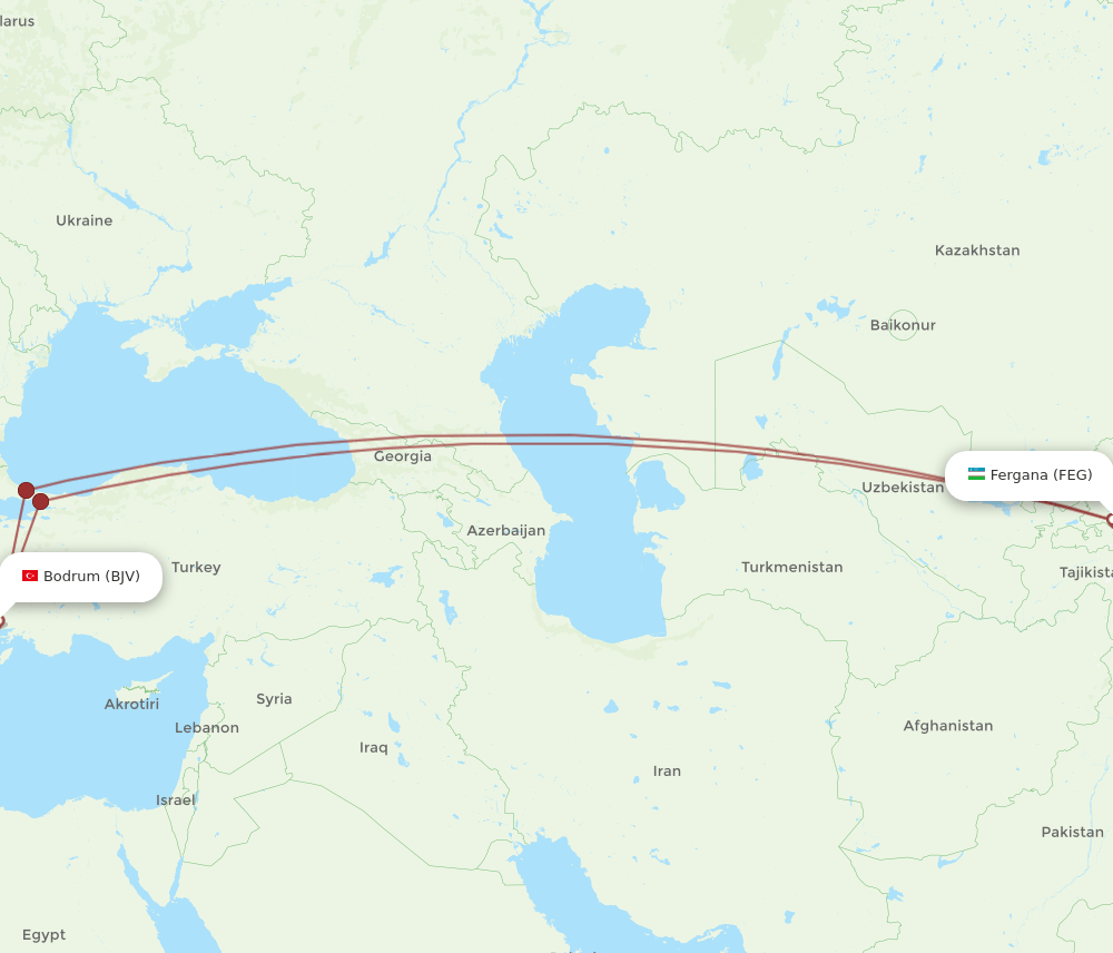 BJV-FEG flight routes