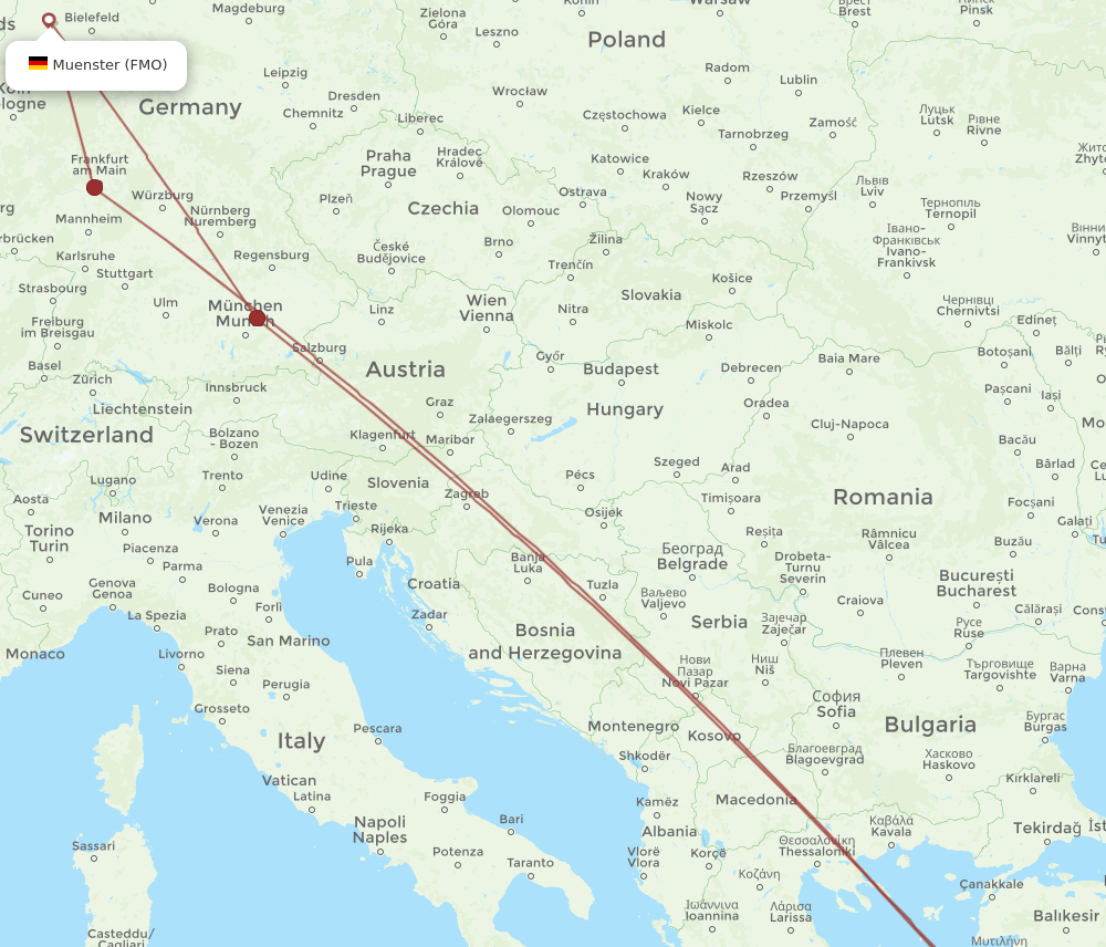 BJV-FMO flight routes
