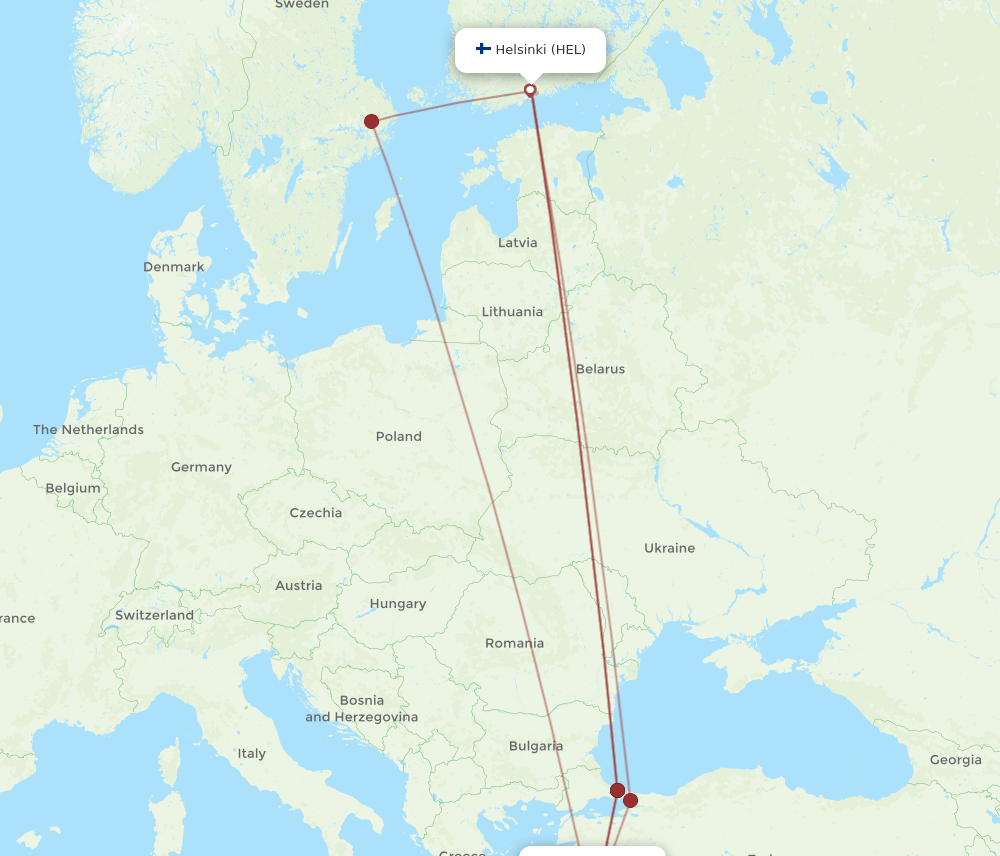 BJV-HEL flight routes