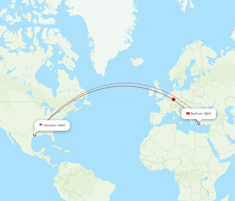 BJV-IAH flight routes