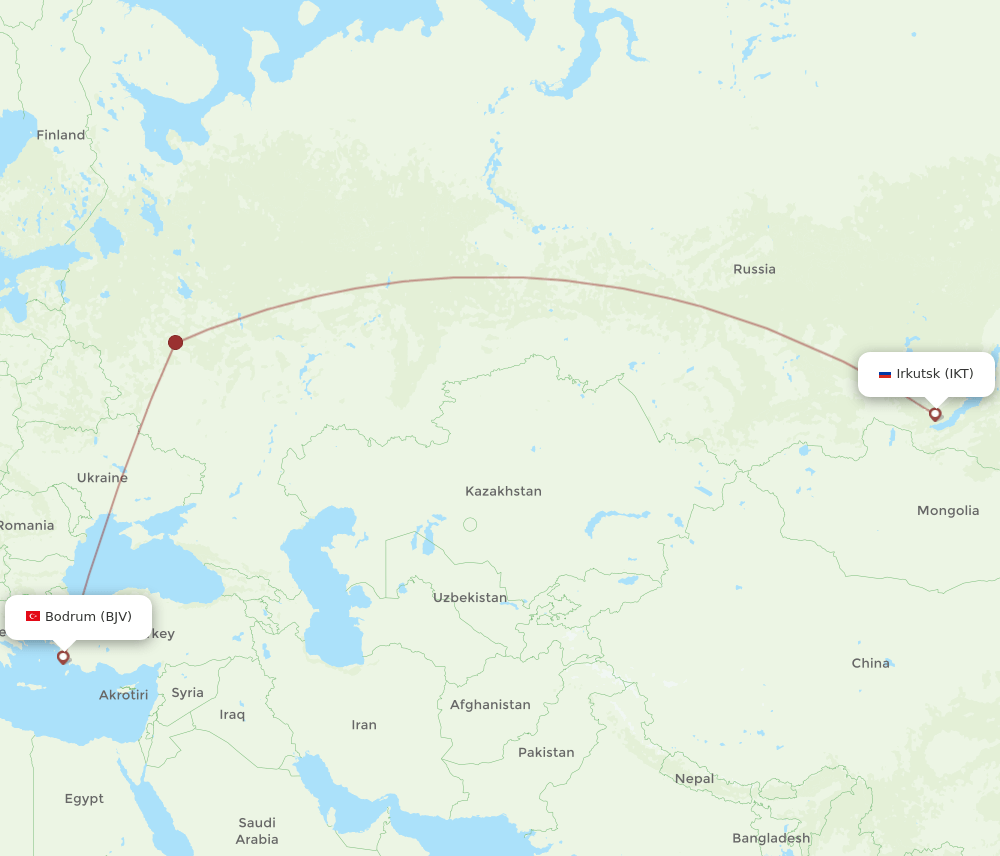 BJV-IKT flight routes