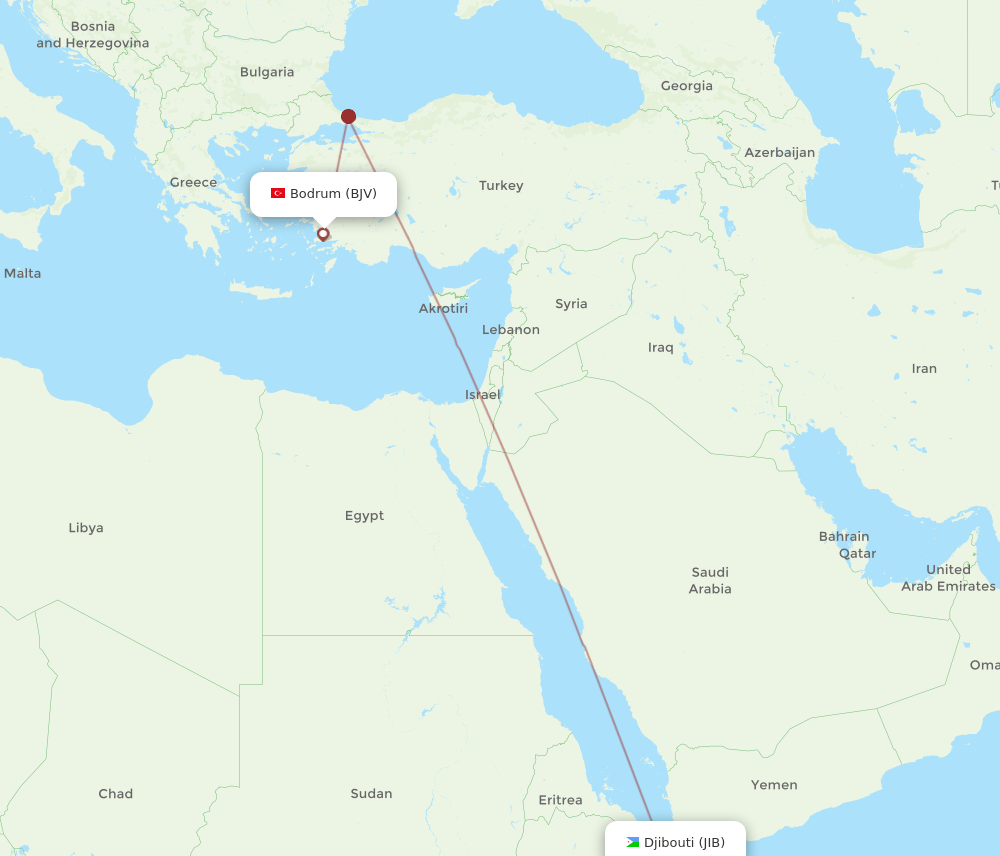 BJV-JIB flight routes