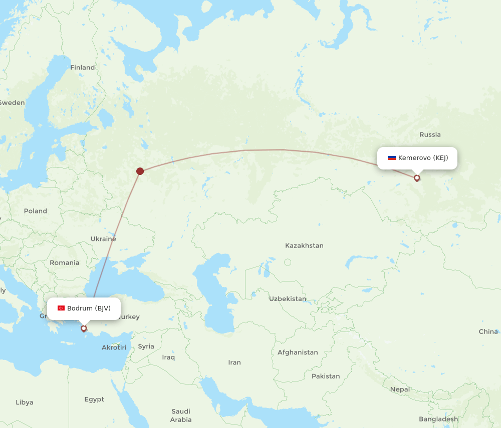 BJV-KEJ flight routes