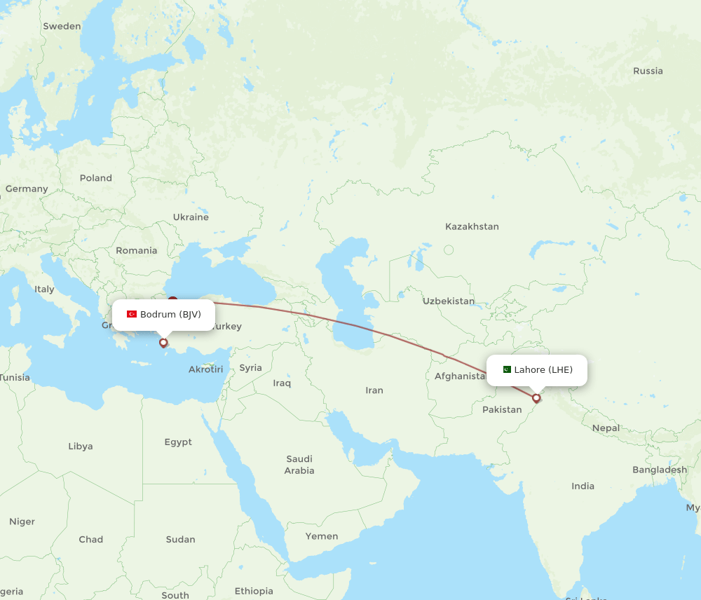 BJV-LHE flight routes