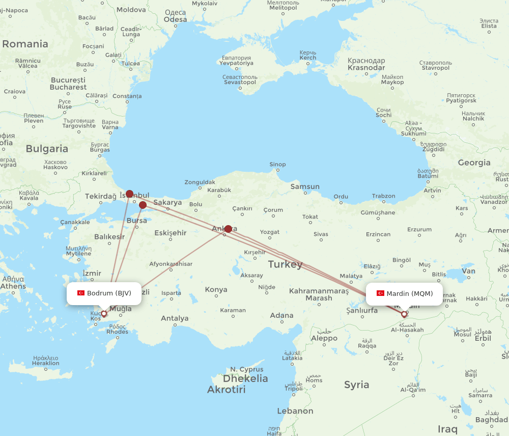BJV-MQM flight routes