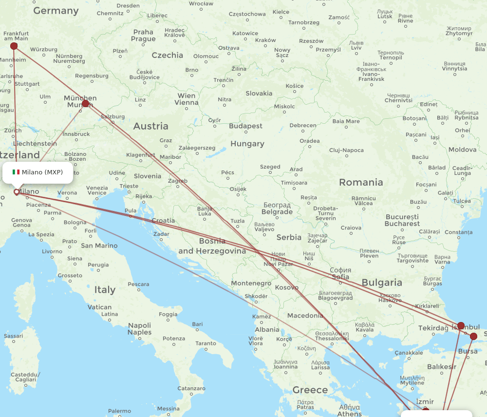 BJV-MXP flight routes