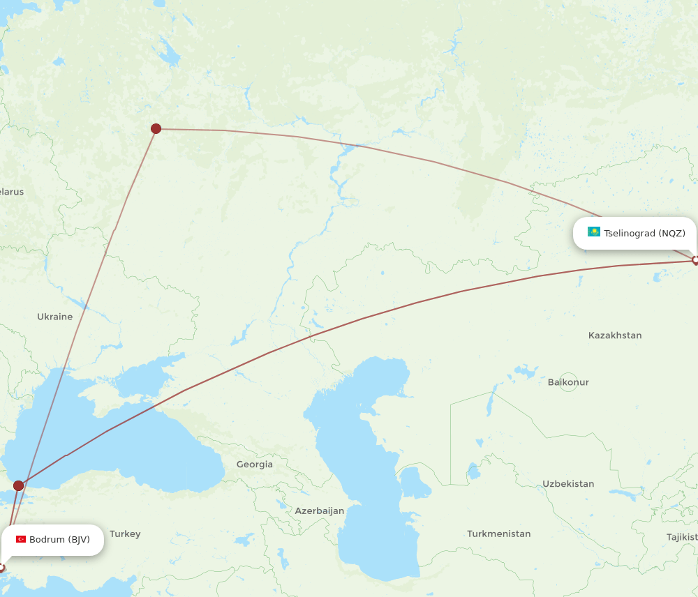 BJV-NQZ flight routes