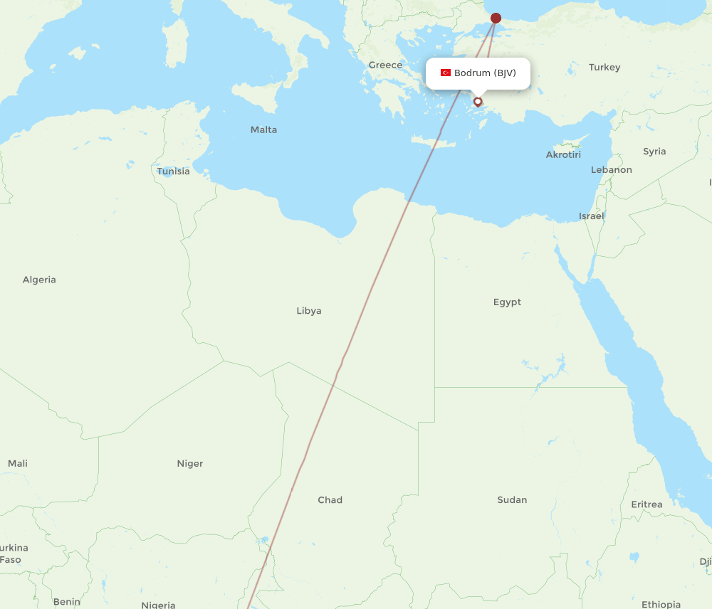BJV-NSI flight routes