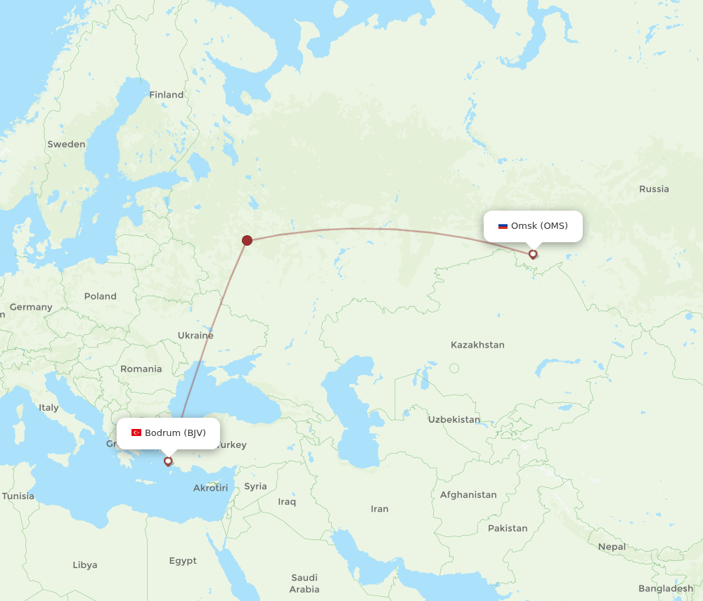 BJV-OMS flight routes